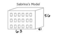 Sabrina built a model of one of the office buildings in Dallas shaped like a rectangular prism. The