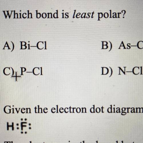 Which bond is least polar?