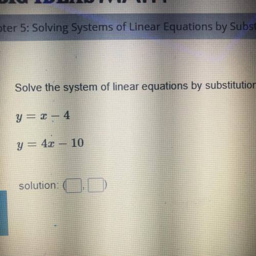 Solve the system of linear equations by substitution.