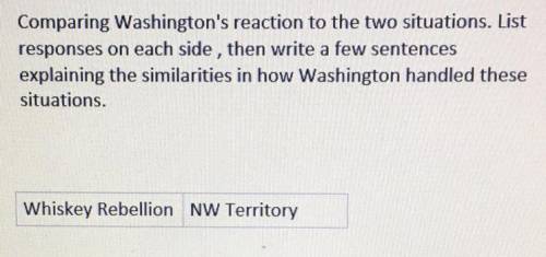 Comparing Washington's reaction to the two situations. List

responses on each side, then write a