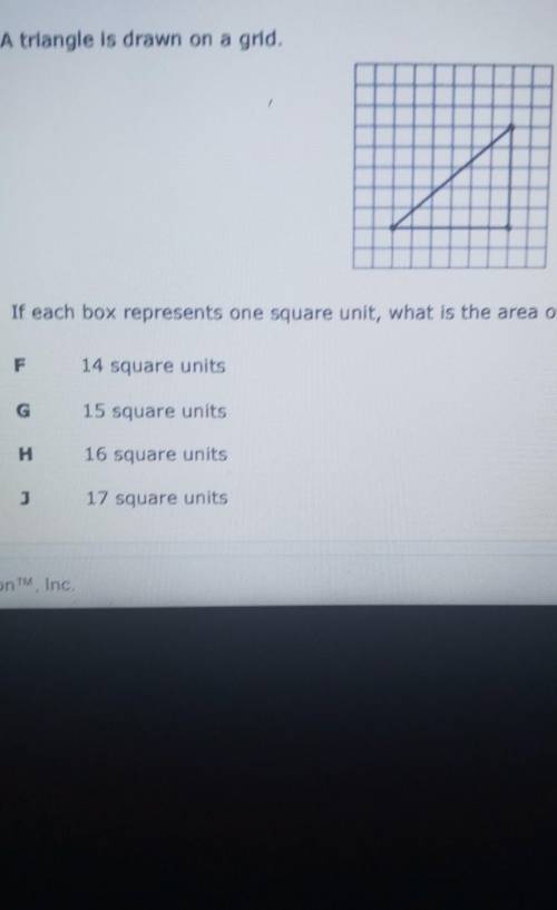 a triangle is doing on a grid if each box represents one square unit what is the area of the triang