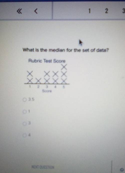 What is the median for the set of data 3.5 1 3 4​