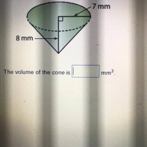 What is the volume of the cone below? Round your answer to the nearest tenths place.