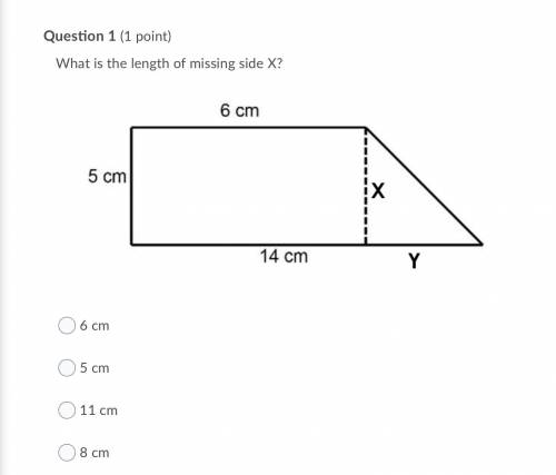 What is the length of missing side X? Options are on photo 
Help ASAP