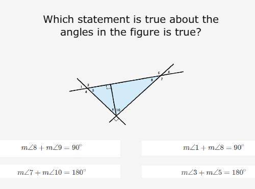 Which statement is true about the angles in the figure is true?
