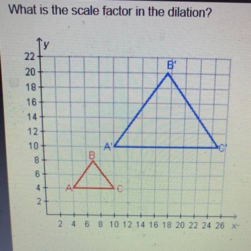 Please hurry! Timed! What is the scale factor in the dilation?

A. 2/5
B. 1/2
C. 2
D. 2 1/2