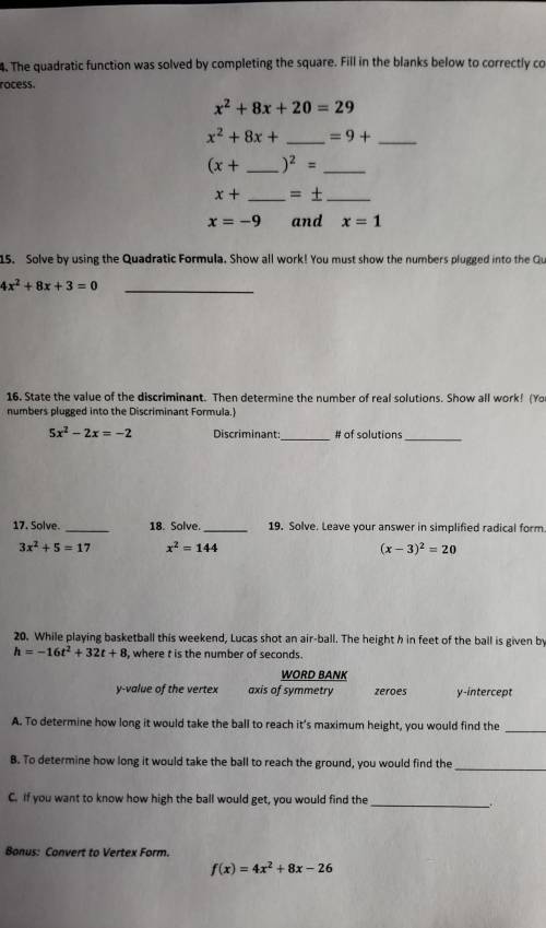 Can you do this math test for me i need it done by 4:00​