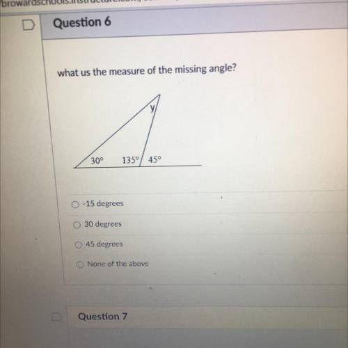 What us the measure of the missing angle?