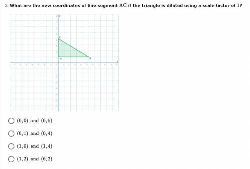 What are the new coordinates of line segment AC if the triangle is dilated using a scale factor of