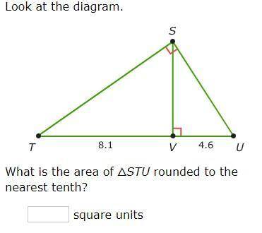 What is the area of △STU rounded to the nearest tenth?