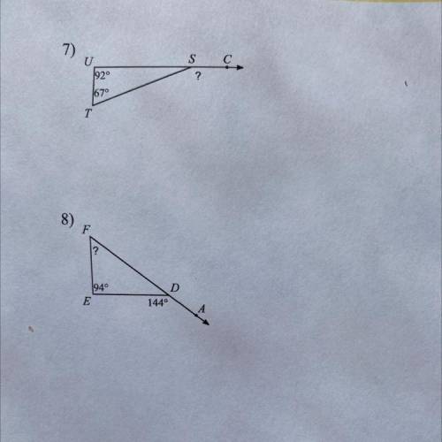 Find the measure for each angle indicated