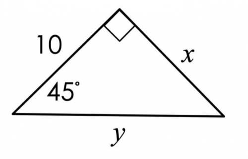 Special triangles: find the value of each variable
