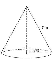 Find the volume of the cone. 
Formula:
Substitute: