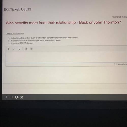 Who benefits more from their relationship - Buck or John Thornton?

Can someone pls do this for me