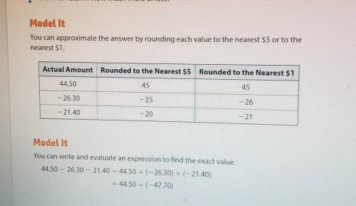 1 Look at the first Model It. What approximation do you get when you round the values to the neares