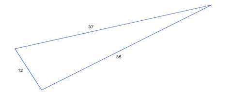 The numbers in the diagram below indicate the lengths of the sides of a triangle. Bernadette drew t