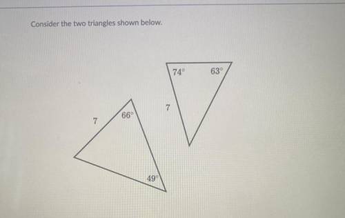 ￼ Are the two triangles congruent ? Please answer correctly