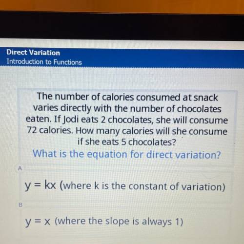What is the equation for direct variation?