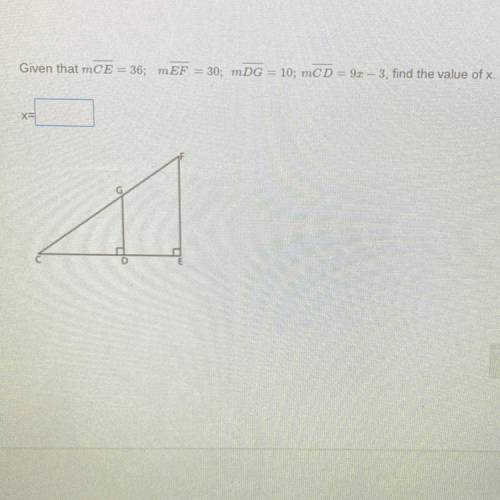 * 10 POINTS * find the value of x 
x = ??