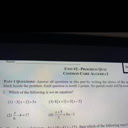 HELPPPPP , which of the following is not an equation