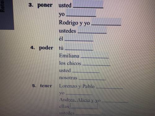 Spanish and need help! “Write the correct form of the following verbs in the preterite”