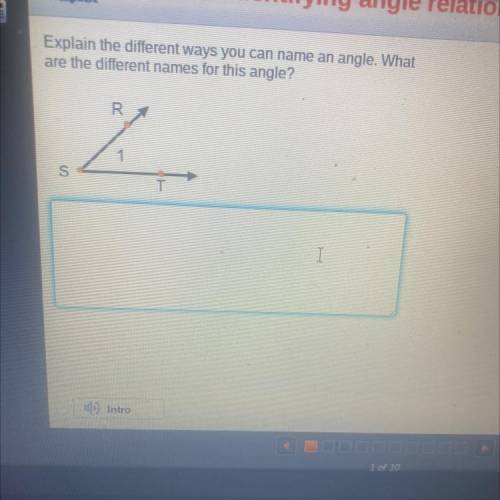 Explain the different ways you can name an angle. What are the different names for this angle?