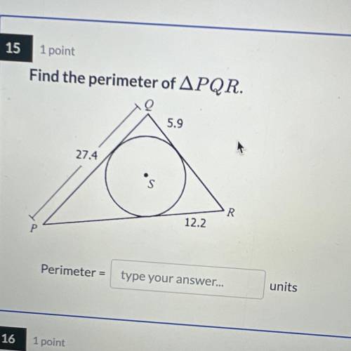 Find the perimeter of pqr this is geometry!