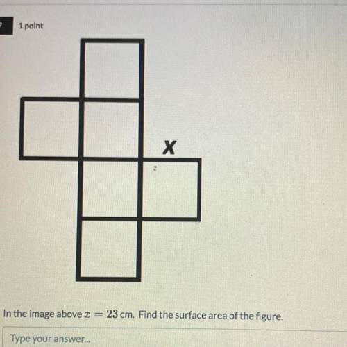 *in the image above x=23 cm. find the surface area of the figure 
(help pls)