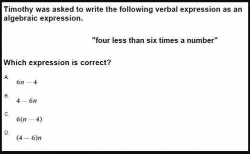 No links... and answer the question in the photo this is apart of a test

(A-D answer choices)
Ω E