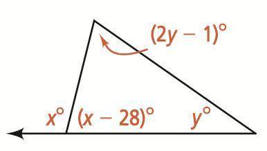 Find the measure of the (2y-1)° angle