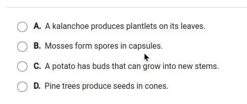 BRAINLIEST IF CORRECT! which event is an example of sexual reproduction in plants?