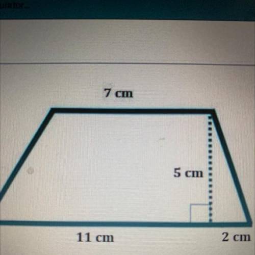 Find the area of the trapezoid by decomposing it into other shapes.

A)40 cm2
B)45 cm2
C)50 cm2
D)