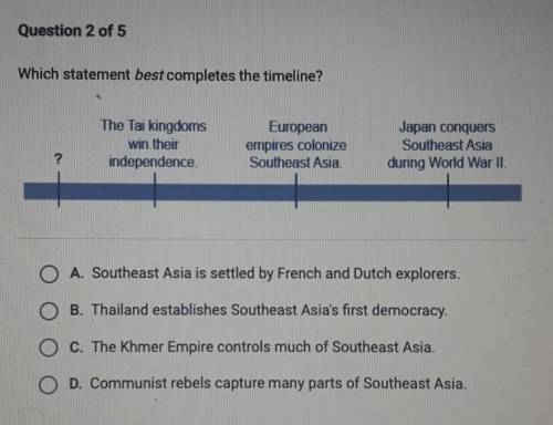 Which statement best completes the timeline? The Tai kingdoms win their independence. European empi