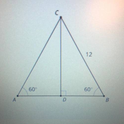 What is the area of triangle ABC?

Select the correct choice. 
A: 6sqrt3
B: 18sqrt3
C: 36sqrt3
D: