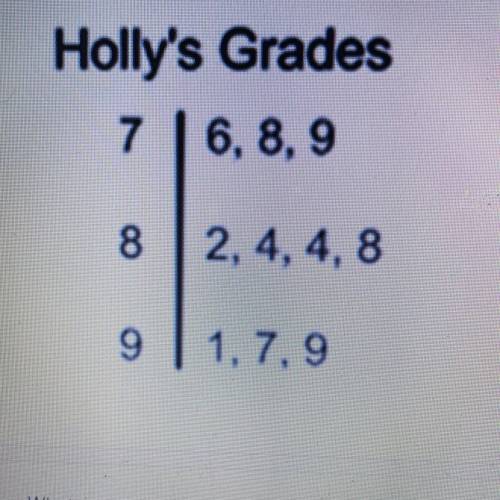 WILL MARK BRAINIEST

Holly is using her grades from all of the tests she has taken this year.