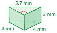 Find the surface area of the prism.

The surface area is __________ square millimeters.