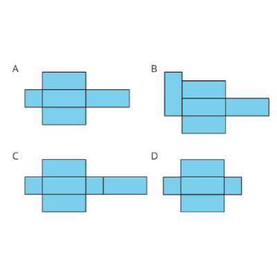 Which of these nets can be folded to create a rectangular prism? Select all that work.