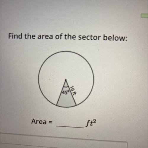 Find the area of the sector below:
No links pls !