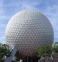 A model of Spaceship Earth, a major tourist attraction at Epcot Center in Florida, is a sphere whos