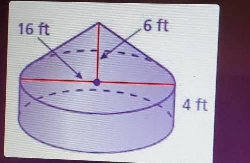 What is the volume of this composite figure? Use the pi button on your calculator and round the ans
