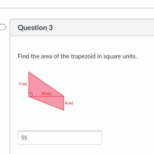 Find the area of the trapezoid in square units . 7mi , 10mi ,4min