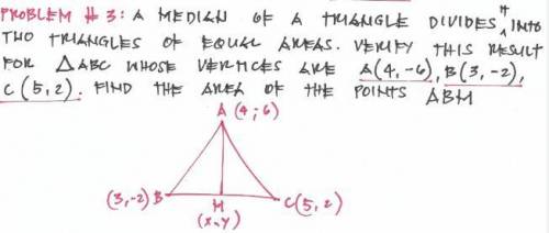 Hi, could you please answer this question. Area of Triangle and Median (Analytic Geometry).