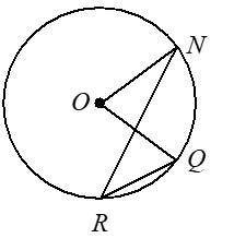 In circle O, m∠R = 30.8°. Find m∠NOQ.