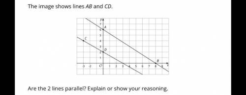 Are these two lines parallel , explain or show your reasoning ?