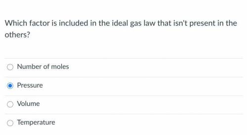 Which factor is included in the ideal gas law that isn't present in the others?
