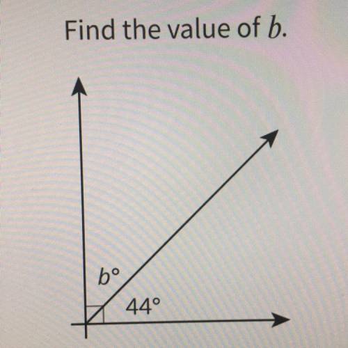 Find the value of b.
bº
44°