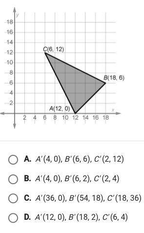 What are the vertices of A'B'C' if ABC is dilated by a scale factor of 1/3?