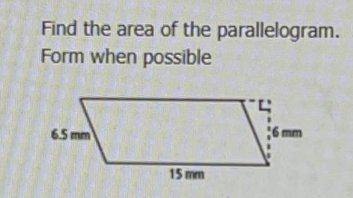 I need help on this. Geometry area of a parallelogram