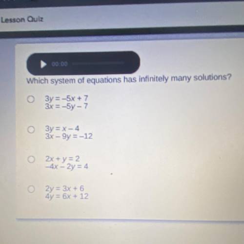 Which system of equations has infinitely many solutions?