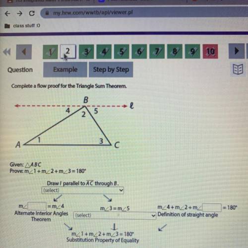 Complete a flow proof for the Triangle Sum Theorem